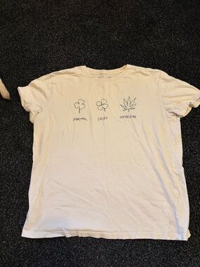 Lucky Brand Cream Short Sleeve WEED LEAF